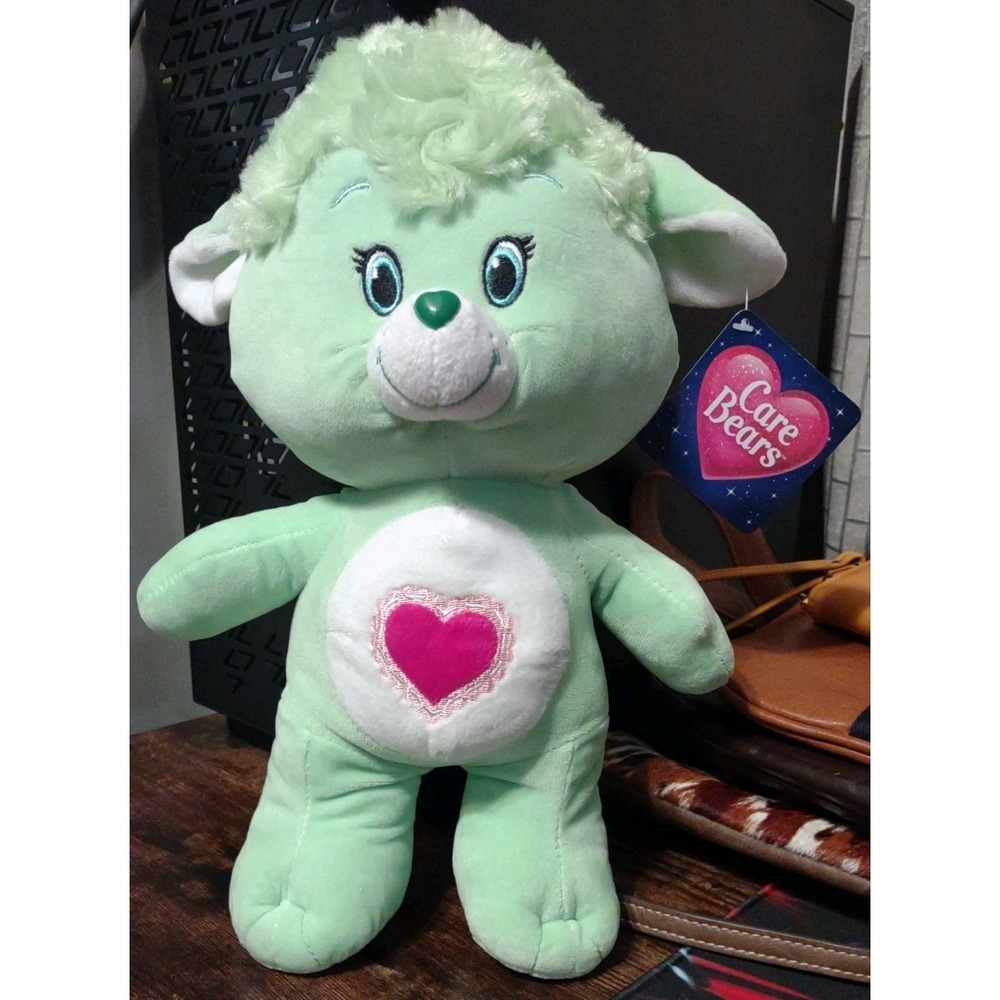 Care Bear Cousins Gentle Heart Lamb 2017 Kellytoy Plush 14" Green Mint Condition